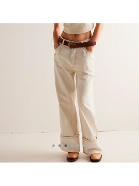Free People Final Countdown Wide Leg Jeans in shade Big Bang